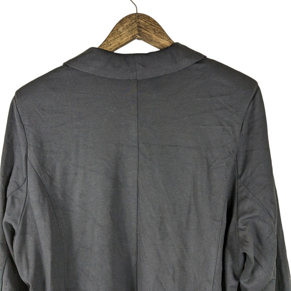 Eloquii Blazer 22 V Black Drapey Easy Fit Relaxed Long Sleeve Collar Jacket - Picture 5 of 9